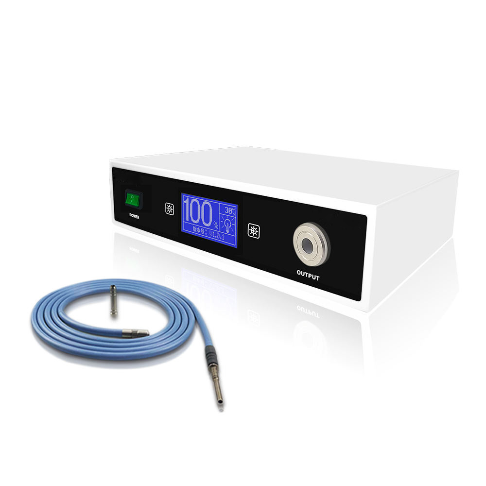 100W Medical Cold Led Endoscope Light Source With Fiber Optic Cable For Surgical Laparoscope