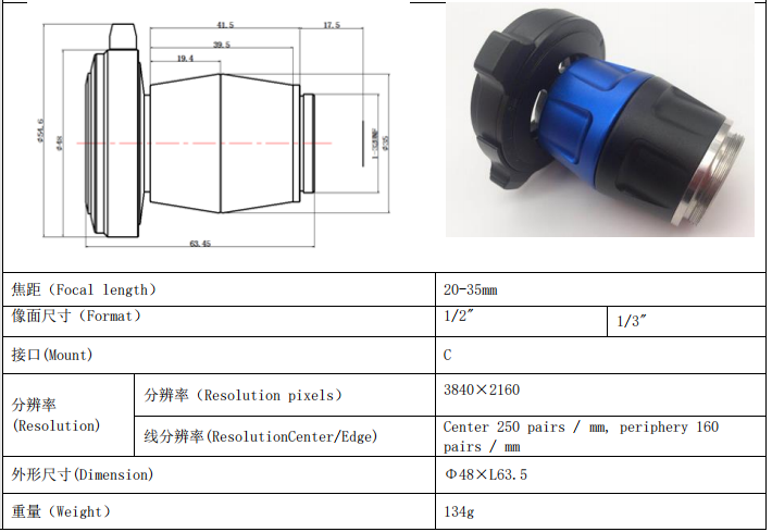 4K F15-30mm Zoom C-mount Endoscope Coupler Adapter Optical Coupler