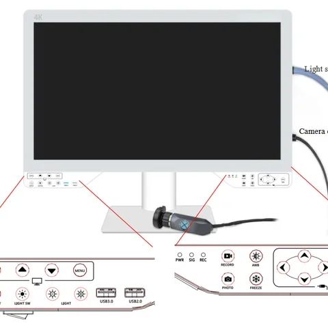27inch All In One Ultra HD 4K Medical Grade Monitor For Endoscope Laparoscopic System With Optic Light Source