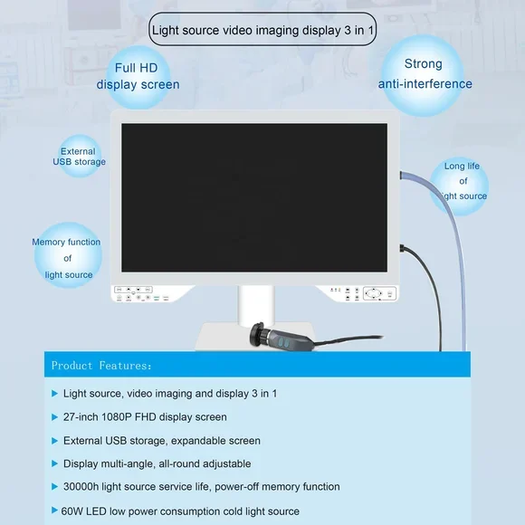 27inch 1080p LCD Cold Light Source Medical Endoscopy EquipmENT For Laparoscopy Surgery With USB Record